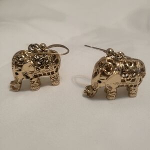 Gold elephant earrings